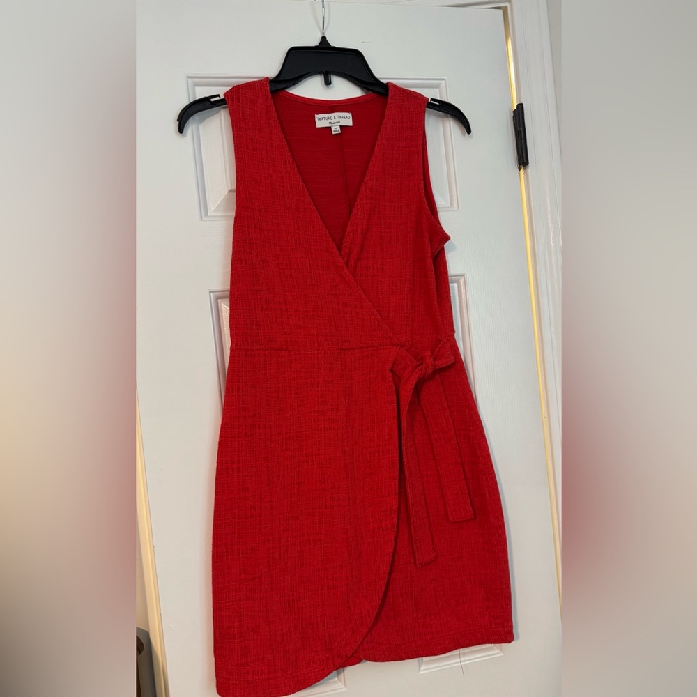 Madewell Red Textured Mini Dress
